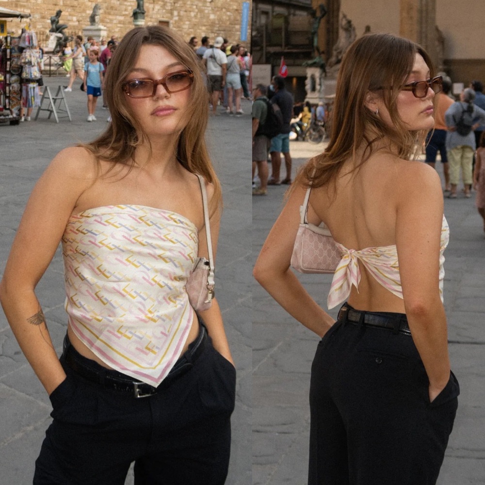 LELLO | Pink Lemonade Silk Scarf/Top 26x26in
